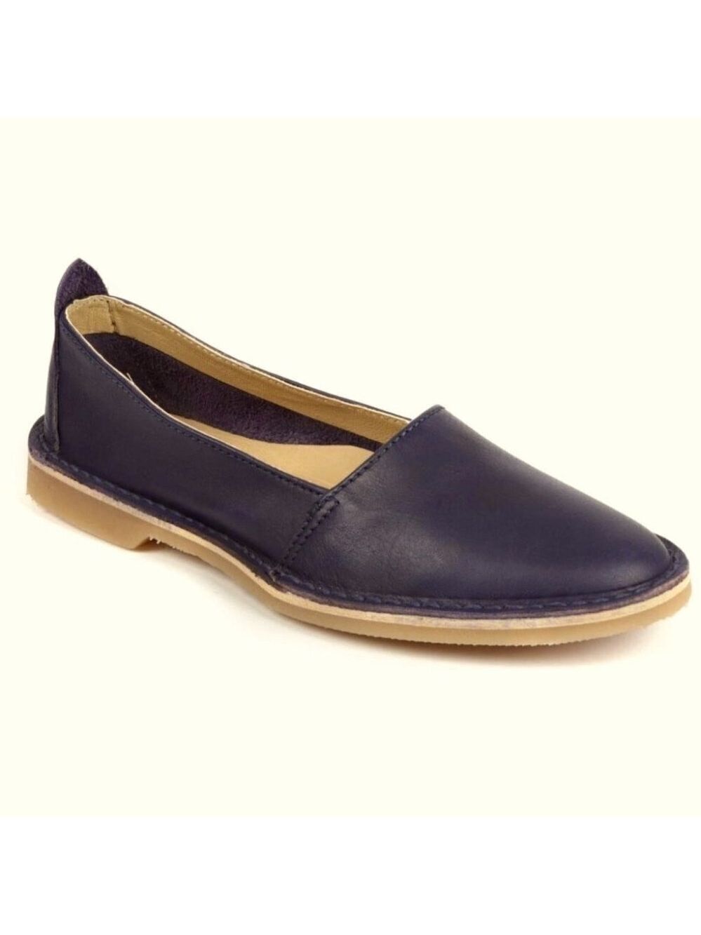 ** Redemption Handmade Black Leather Slip On Shoes Size M5/W8/EU38